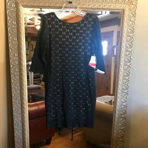 New Black eyelet dress size 6 w/ tags
